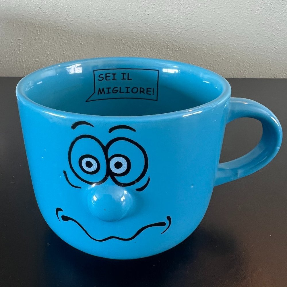 Anthropomorphic 3D Nose Mug Cup "SEI IL MIGLIORE!" YOU ARE THE BEST in Italian ~